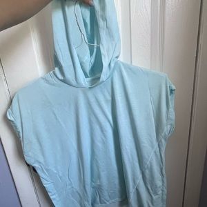 Blue hooded t shirt